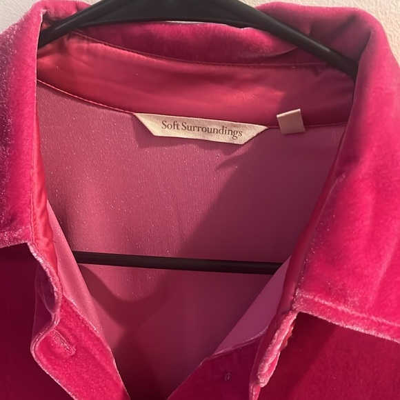 Women's Velvet Button-Up Shirt - Picture 3 of 6